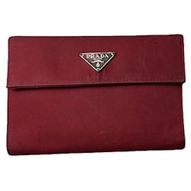 Prada Red Leather Wallet Red