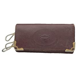 Bolso de cuero patentado burdeos de Cartier Burdeos