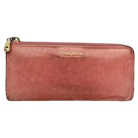 Miu Miu Orange Leather Wallet Orange