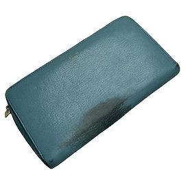Céline Celine Blue Leather Wallet Blue