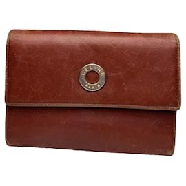 Céline Celine Triomphe Brown Leather Wallet Brown