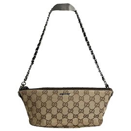 Gucci Jackie Vintage Beiger Stoffhandtasche Beige