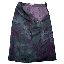 Falda de seda verde Yves Saint Laurent Verde