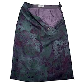 Jupe en soie verte Yves Saint Laurent Vert