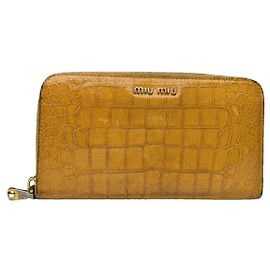 Miu Miu Yellow Leather Wallet Yellow