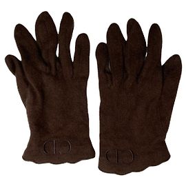 Dior Brown Wool Glove Brown