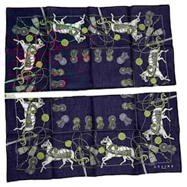 Céline-CELINE Scarves T.  Silk-Navy blue