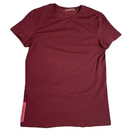 Top de algodón burdeos de Prada Burdeos