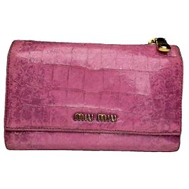 Miu Miu Pink Leather Wallet Pink