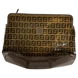 Bolsa Fendi Baguette de couro sintético marrom Marrom