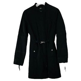 Abrigo de algodón negro Miu Miu Negro