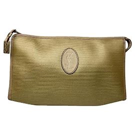 Clutch de linho bege Yves Saint Laurent Bege