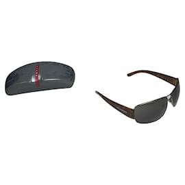 Prada Brown Plastic Sunglasses Brown