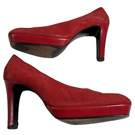 Talon en daim rouge Fendi Rouge