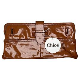 Chloé orange patentiertes Leder-Clutch Orange