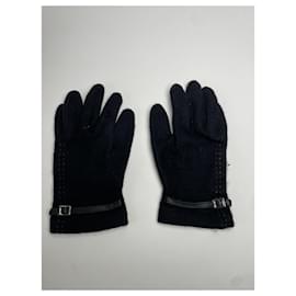 Courreges-COURREGES Gloves T.International S Wool-Navy blue