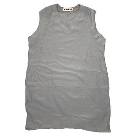 Vestido de algodón plateado Marni Plata