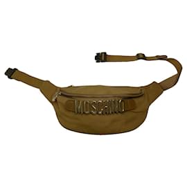 Bolso de mano de poliéster camel de Moschino Camello