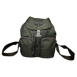Mochila de poliéster verde da Prada Verde