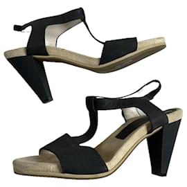 Jil Sander Black Leather Heel Black
