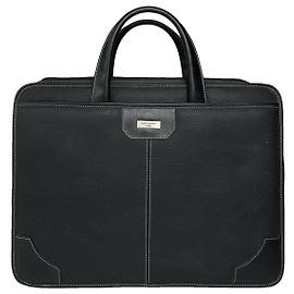 Autre Marque Kansai Yamamoto Black Leather Bag Black