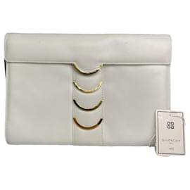 Clutch de couro branco com laço Givenchy Branco