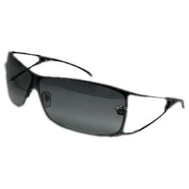 Versace anthrazitfarbene Metallsonnenbrille Anthrazitgrau