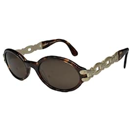 Fendi braune Metallsonnenbrille Braun