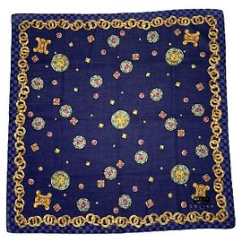 Céline Fazzoletto in seta blu navy Celine Blu navy