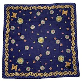 Céline-CELINE Silk handkerchief T.  Silk-Navy blue