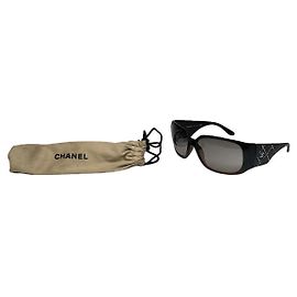Alte occhiali da sole in plastica Chanel Marrone