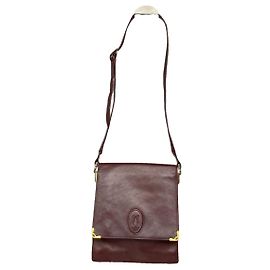 Sac à main en cuir bordeaux Cartier Trinity Bordeaux