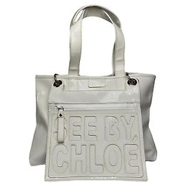 See by Chloé White Patent Leather Handbag White