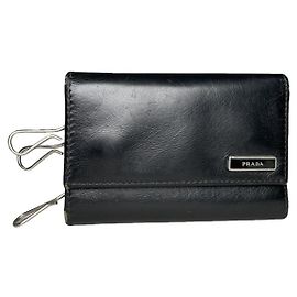 Bolsa de couro preto Prada Preto