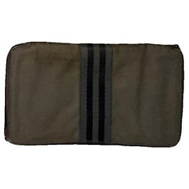 Billetera de algodón plateada Hermès Toto Plata