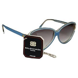 Óculos de sol de plástico azul Balenciaga Azul