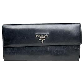 Prada Black Leather Wallet Black