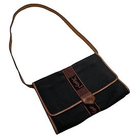 Yves Saint Laurent Black Cotton Handbag Black