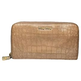 Miu Miu Brown Leather Wallet Brown