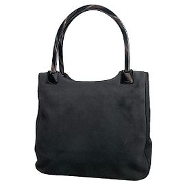 Prada Mirage Black Suede Handbag Black