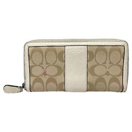 Coach Beiger Leder Geldbeutel Beige