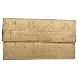 Dior-Dior Diorama Beige Cotton Wallet-Beige