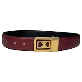 Céline-CELINE Belts T.cm 75 Leather-Dark red