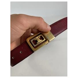 Céline-CELINE Belts T.cm 75 Leather-Dark red