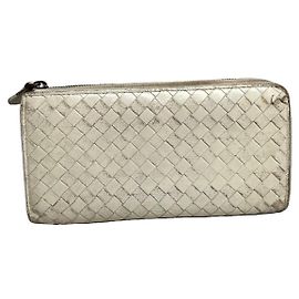 Bottega Veneta Intrecciato White Leather Wallet White