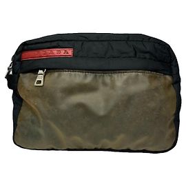 Clutch in poliestere nero Prada Nero