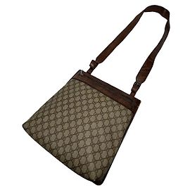 Bolsa de couro cinza recortada Gucci Ophidia Cinza