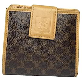 Céline Celine Triomphe Brown Leather Wallet Brown