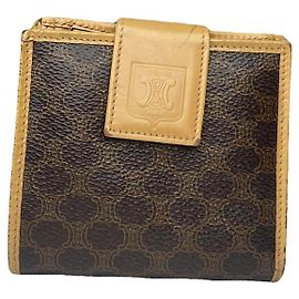 Céline Celine Triomphe Carteira de Couro Marrom Marrom