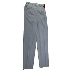 Pantalon en polyester bleu Balenciaga Bleu